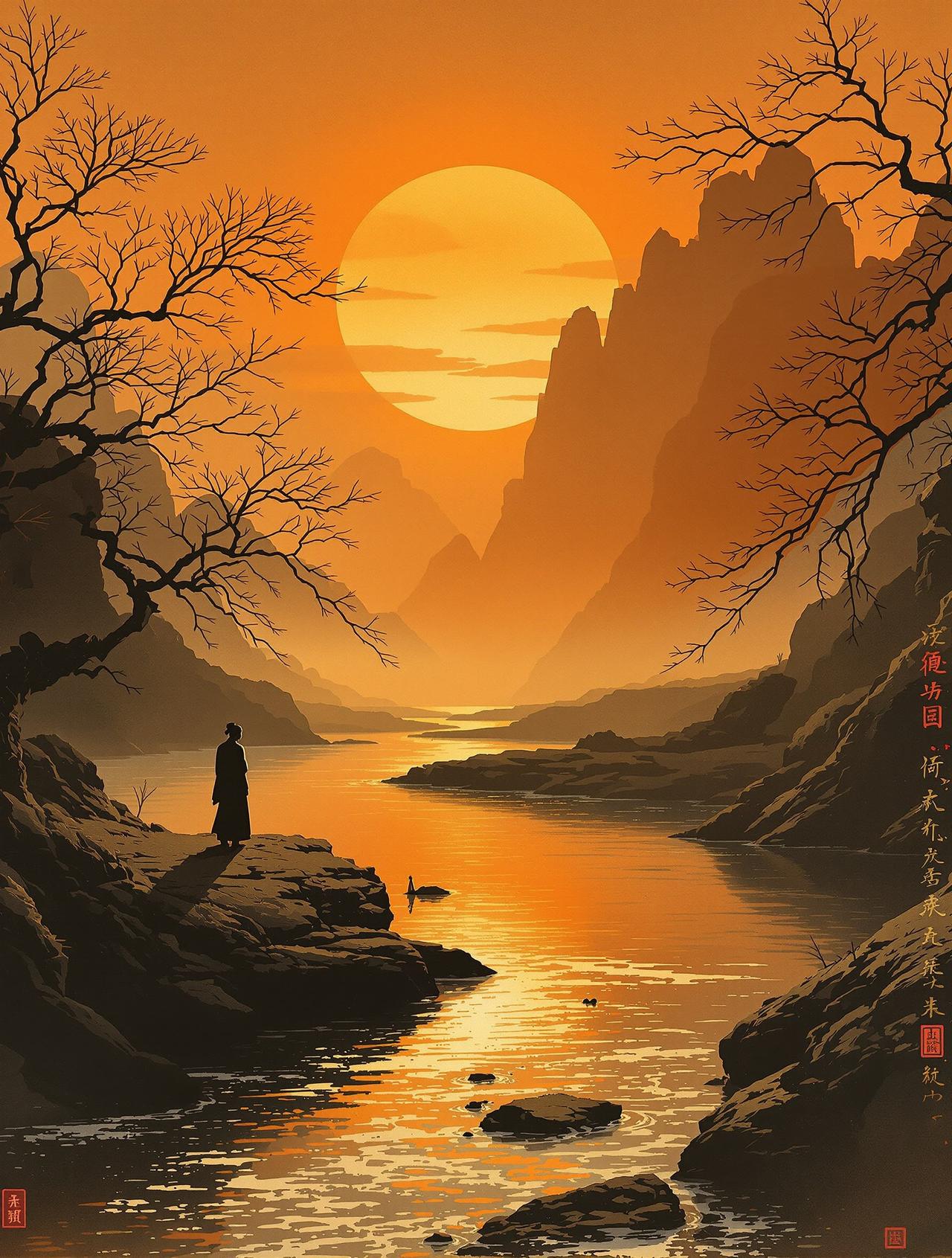一江春水向东流 复古胶片影视海报